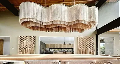 آموزش ساخت لوستر مکرومه در خانه با وسایل کم‌هزینه