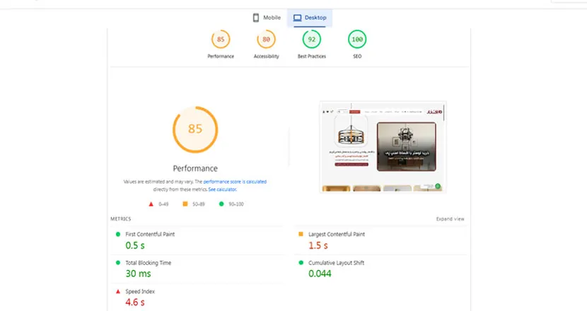 قبل از بهینه‌سازی