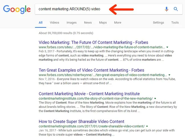 پیدا کردن کلمات کنار یکدیگر با اپراتور AROUND X